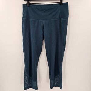 All in motion leggings teal green blue xl workout gym sheer ankle running